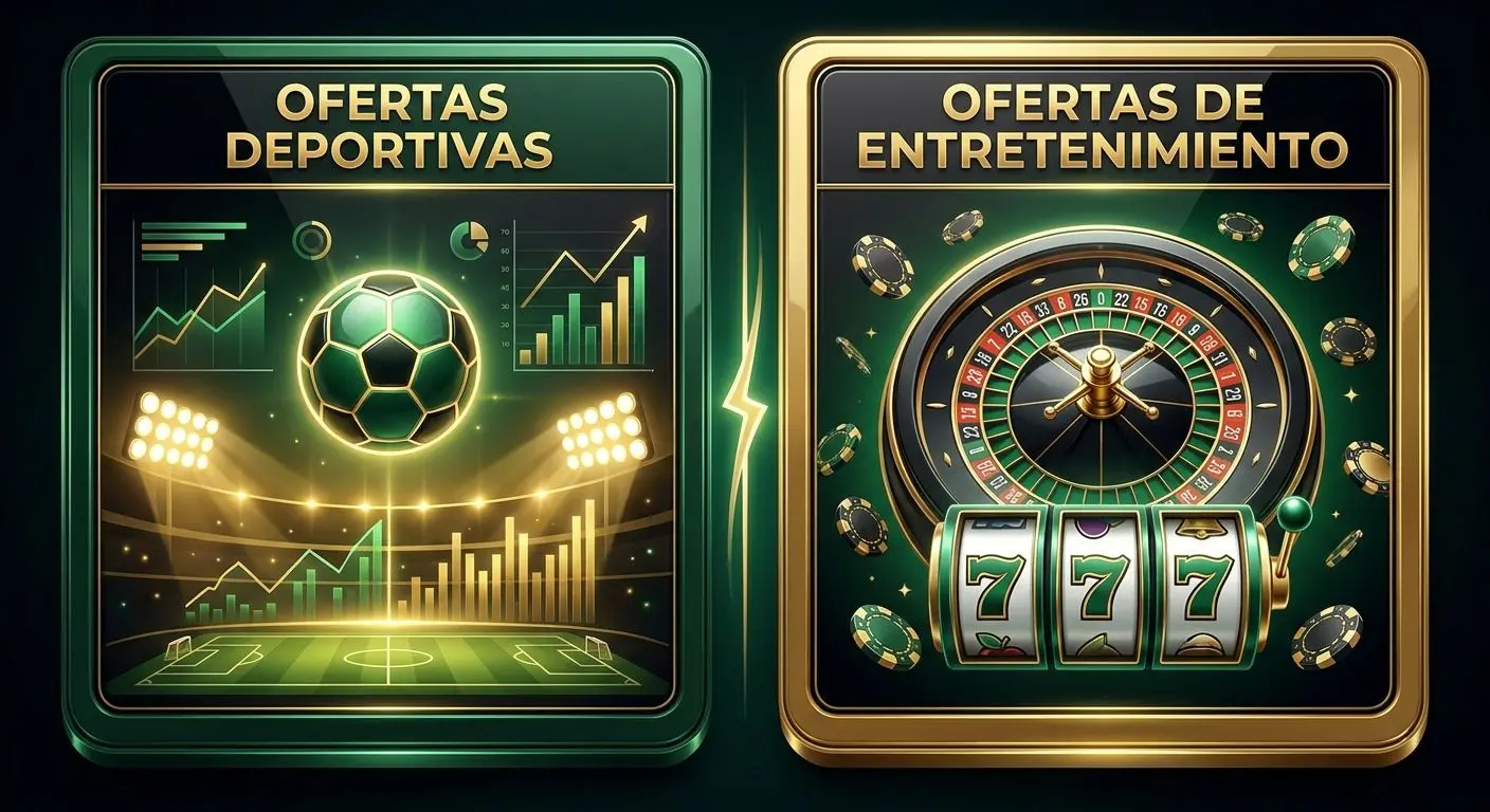 Comparativa visual entre bono deportes y bono casino en Bwin