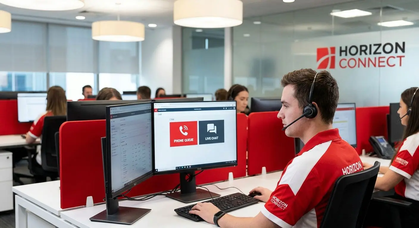 Servicio de atención al cliente con teléfono y chat en vivo