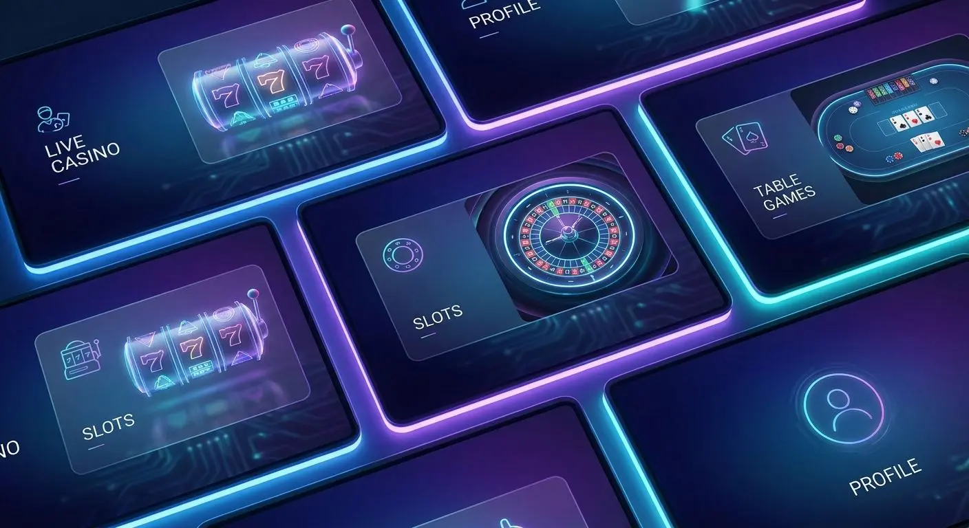 Interfaz con variedad de juegos online y categorías visuales