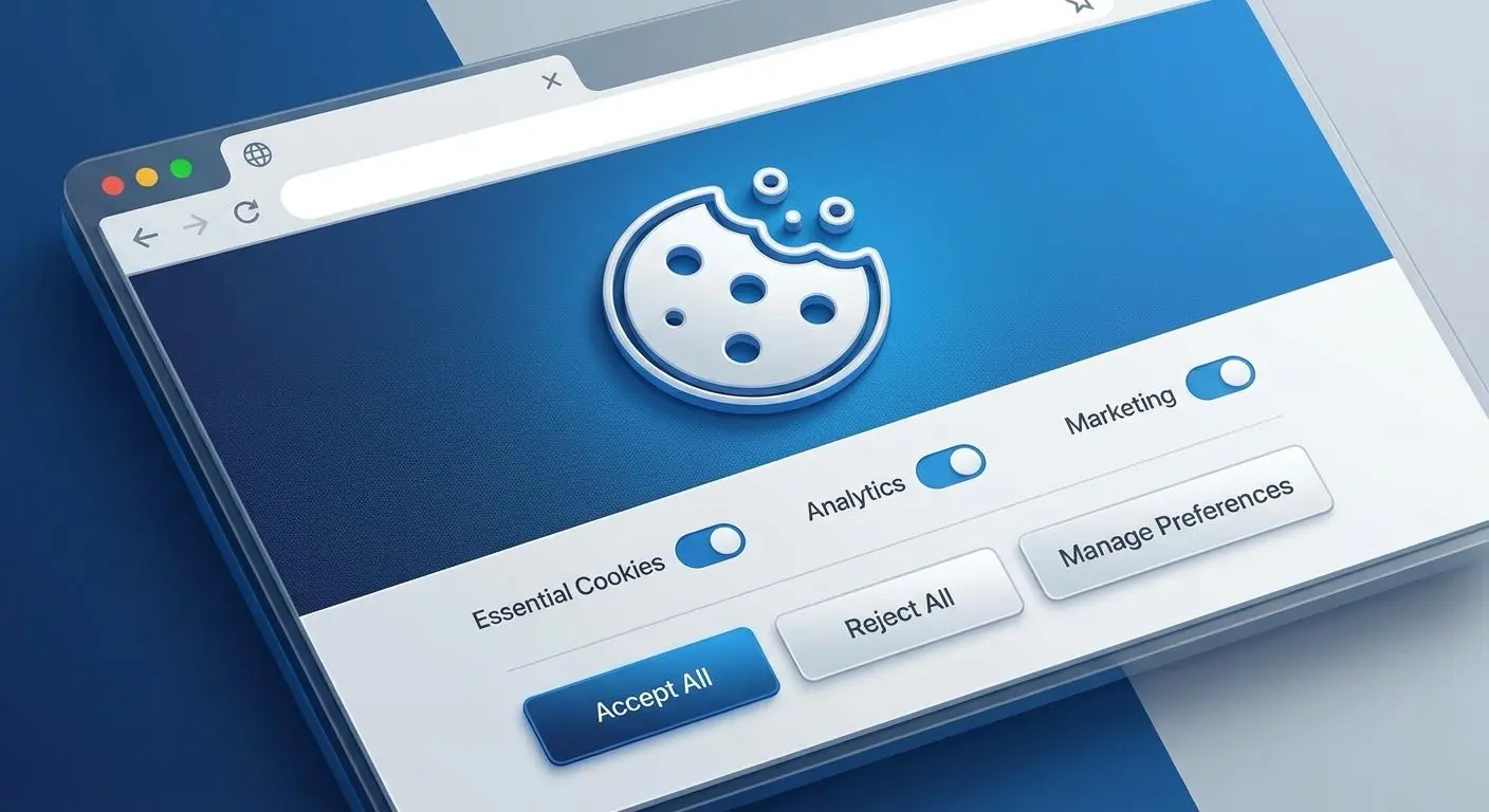 Navegador con controles de privacidad y gestión de cookies