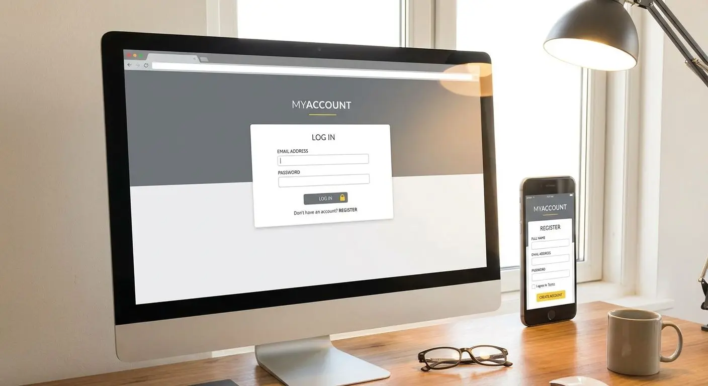 Interfaz genérica de registro o inicio de sesión en una plataforma online