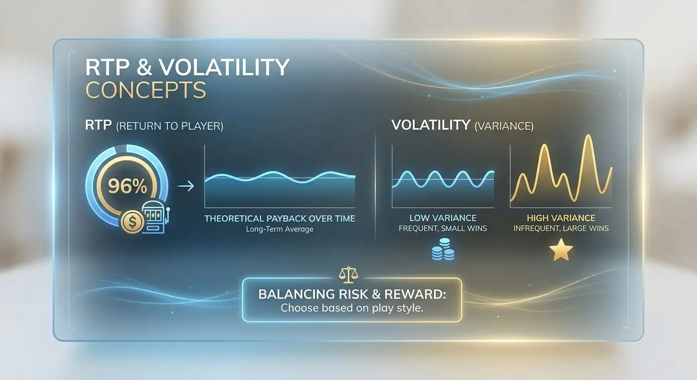 RTP y volatilidad en slots Esquema visual sobre RTP y volatilidad en tragaperras